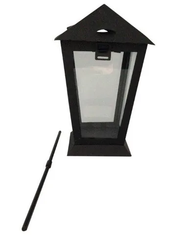 Dameco Grablaterne mit Erdspiess 14 x 25 cm, Schwarz - Breite: 14 cm - Detailfarbe: Schwarz - Höhe: 25 cm - Länge: 14 cm - Detailmaterial: Metall - Grundmaterial: Metall