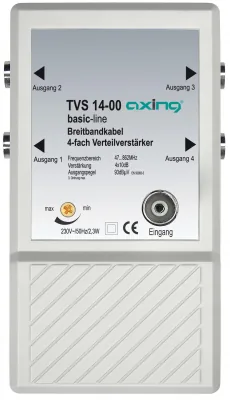 Axing CATV-Verteilverstärker TVS 14-00 4-fach - Zubehörtyp: SAT Installationszubehör