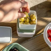 Fackelmann Lunchbox Be The Move, eckig, Beige/Grau/Grün - Materialtyp: Kunststoff - Unterteilungsmöglichkeit: Nein - Material: Kunststoff - Set: Ja - Motiv: Kein - Anwender: Erwachsene