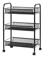 relaxdays Rollwagen mit 3 Ebenen 62,5 x 43,5 x 26 cm - Tiefe: 26 cm - Breite: 43.5 cm - Höhe: 62.5 cm - Detailmaterial: Kunststoff - Stahl - Grundmaterial: Kunststoff - Metall