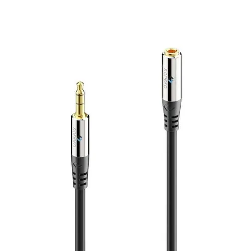 sonero Audio-Kabel 3.5 mm Klinke - 3.5 mm Klinke 1 m - Kabeltyp: Verlängerungskabel - Audioanschluss Seite A: 3.5 mm Klinke - Audiokanäle: Stereo - Audioanschluss Seite B: 3.5 mm Klinke - Detailfarbe: Schwarz - Länge: 1 m