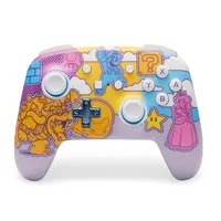 Power A Enhanced Wireless Controller Mushroom Kingdom - Verbindungsmöglichkeiten: Bluetooth - Plattform: Nintendo Switch - Nintendo Switch Lite - Nintendo Switch OLED-Modell - Controller Typ: Gamepad - Detailfarbe: Mehrfarbig - Rosa - Türkis