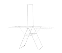 Brabantia Standtrockner HangOn mit Stange 25 m, Weiss - Leinenlänge: 25 m - Detailfarbe: Weiss - Wäscheständer Art: Standtrockner - Material: Stahl