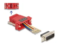 DELOCK Adapter D-Sub15 -> RJ45 StBu Montagesatz rot