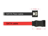 Delock SATA3-Kabel schwarz, Clip, flexibel, 10 cm - Datenanschluss Seite A: SATA mit Metallclip - Datenanschluss Seite B: SATA mit Metallclip - Detailfarbe: Schwarz - Anzahl Ausgänge: 1 × - Winkelstecker: Nein - Kabellänge: 10 cm