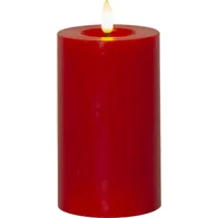 Star Trading LED-Kerze Pillar Flamme Flow Indoor, Rot, 15 cm Höhe - Betriebsart: Batteriebetrieb - Fernbedienung: Nein - Aussenanwendung: Nein - Höhe: 15 cm - Timerfunktion: Ja - Set: Nein