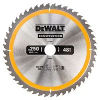 DEWALT Kreissägeblatt 250 x 30 mm, 48 WZ - Zubehörtyp: Kreissägeblatt - Verpackungseinheit: 1 Stück - Für Material: Holz - Kunststoff