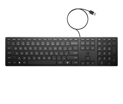 HP Tastatur 320K für Desktop-PC kabelgebunden, CH Layout - Tastatur Typ: Business - Tastaturlayout: QWERTZ (CH) - Tastatur Features: Einstellbarer Neigungswinkel - Keyboard Tasten: Klassisch (Knöpfe) - Detailfarbe: Schwarz - Ziffernblock: Ja