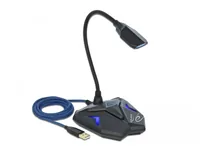 Delock Mikrofon USB Desktop Gaming - Typ: Einzelmikrofon - Bauweise: Desktop - Anwendungsbereich: Gesang & Sprache - Voice-Chat / Gaming - Wandlerprinzip: Keine Angabe - Richtcharakteristik: einstellbare Richtungsselektionen - Umschaltbare Richtcharakteri