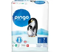 Pingo Ökowindeln Grösse 7, XXL - Packungsgrösse: 180 Stück - Packungsart: Monatsbox - Produkttyp: Normale Windeln - Detailfarbe: Weiss - Grösse Windeln: 7 - Waschbar: Nein