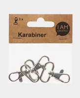 lalana Anhänger mit Karabiner 42 x 30 mm, 3 Stück - Detailfarbe: Silber
