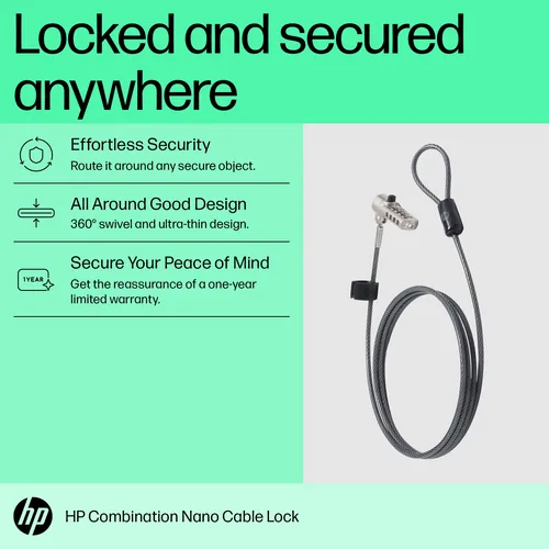 HP Notebook Sicherheitskabelschloss Nano Combination lock