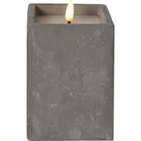 Star Trading LED-Kerze Flamme Cem, 9 x 9 x 14.5 cm, Grau - Betriebsart: Batteriebetrieb - Fernbedienung: Nein - Aussenanwendung: Nein - Höhe: 14.5 cm - Timerfunktion: Ja - Set: Nein