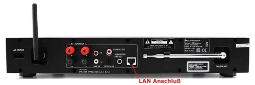 soundmaster Radio-Tuner ICD4350SW Schwarz - Radio Tuner: Internetradio - FM - DAB+ - Schnittstellen: RJ-45 (LAN) - 3.5 mm Klinke - WLAN - USB - Bluetooth - Detailfarbe: Schwarz - Bluetooth: Ja - Streaming Formate: UNDOK-Multiroom - Audio-Verstärker: Nein