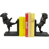 Kare Buchstütze Dancing Dogs 2er Set, Schwarz - Detailfarbe: Schwarz
