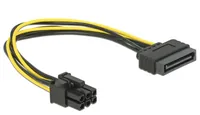 Delock Stromkabel 6Pin - SATA 20 cm - Kabeltyp: Adapterkabel - Stromanschluss Seite A: 6 Pin Grafikkarte - Winkelstecker: Nein - Stromanschluss Seite B: SATA - Kabellänge: 20 cm