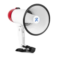 Vonyx Megaphon MEG018 - Nennleistung: 18 W - Prinzip: Aktiv - Einsatzgebiete: Schulen / Aulen - Sportstätte - Ausstattung: Volumenregler - Integrierter Sirenen-Sound - Aufnahme- und Wiedergabefunktion - Anwendungsbereich: Live / Bühne - Aerobic / Fitness 