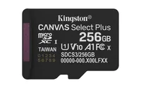 KINGSTON 256GB -  micSDXC -  Canvas -  Select -  Plus -  Gen3 -  150R -  A1 -  Single -  Pack -  w/o ADP