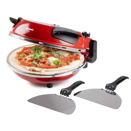 Domo Pizzaofen DO9284PZ - Anzahl Personen: 1 - Detailfarbe: Rot - Leistung: 1200 W - Produkttyp: Pizzamaker