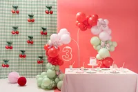 Partydeco Folienballon Kirschen, Grün / Rot, 28 x 31 cm, 3 Stück - Packungsgrösse: 3 Stück - Grösse: 28 x 31 cm - Produkttyp: Folienballon - Motiv: Kirsche - Detailfarbe: Mehrfarbig - Material: Polyethylen (PE)