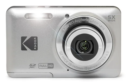 Kodak Fotokamera PixPro FZ55 – Silber - Bildsensortyp: CMOS - Bildsensor Auflösung: 16 Megapixel - Widerstandsfähigkeit: Keine Angabe - Speicherkartentyp: SD - SDHC UHS-II - SDXC UHS-II - Bauform Kamera: Kompakt - GPS: Nein