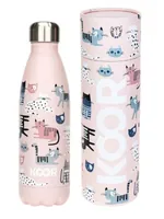 KOOR Trinkflasche Gatti 500 ml - Material: Edelstahl - Eigenschaften: Wiederverwendbar - Zertifikate: Keine Zertifizierung - Spülmaschinenfest: Nein - Volumen: 500 ml - Farbe: Weiss - Grau - Rosa