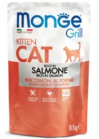 Monge Nassfutter Grill Kitten, Lachs, 85 g - Tierbedürfnis: Haut & Fell - Geschmacksrichtung: Fisch - Zertifikate: Keine Zertifizierung - Fleischsorte: Lachs - Packungsgrösse: 85 g - Futtereigenschaft: Getreidefrei - Ohne künstliche Zusätze - Ohne Zuckerz