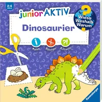 Ravensburger Kinder-Sachbuch WWW junior AKTIV: Dinosaurier - Sprache: Deutsch - Altersempfehlung ab: 2 Jahren - Einband: Block - Anzahl Seiten: 48 - Thema: Wieso? Weshalb? Warum? - Altersgruppe: Kleinkinder