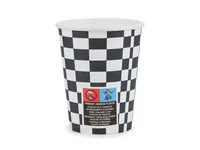 Partydeco Einwegbecher Auto 220 ml, 6 Stück - Produkttyp: Einwegbecher - Materialtyp: Papier - Material: Pappe - Detailfarbe: Schwarz - Weiss