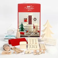 Creativ Company Mini-Utensilien Wichteltür Set - Detailfarbe: Braun - Material: Holz - Verpackungseinheit: 1 Stück - Motiv: Wichtel - Anlass: Weihnachten