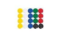 Maul Haftmagnet MAULpro 20 x Ø 15 mm Assortiert - Detailfarbe: Gelb - Grün - Blau - Grau - Rot - Schwarz - Weiss - Verpackungseinheit: 20 Stück - Haftkraft: Leicht haftend