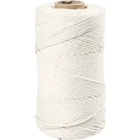 Creativ Company Baumwollgarn Makramé 330 g, Weiss - Packungsgrösse: 1 Stück - Waschbar bei: 20 °C - Länge: 198 m - Detailfarbe: Weiss - Material: Baumwolle - Polyester - Nadelstärke: 2 mm
