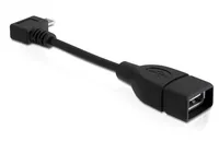 Delock USB-OTG-Kabel  Micro-USB B - USB A 0.11 m - Kabeltyp: Adapterkabel - Detailfarbe: Schwarz - USB Standard: 2.0 (480 Mbps) - Länge: 0.11 m - USB Anschluss 2 (Endgerät): USB A - Geschlecht Anschluss 2 (Endgerät): Female (Buchse)