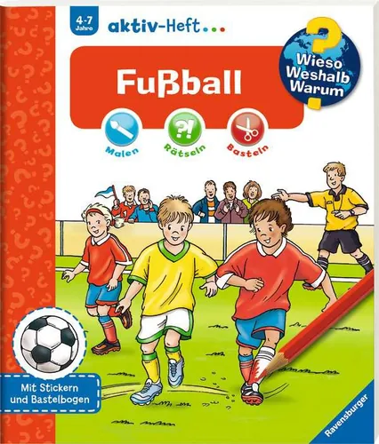 Ravensburger Kinder-Sachbuch WWW Aktiv-Heft Fussball - Sprache: Deutsch - Altersempfehlung ab: 4 Jahren - Einband: Broschur - Anzahl Seiten: 20 - Thema: Bilderbuch - Altersgruppe: Kleinkinder