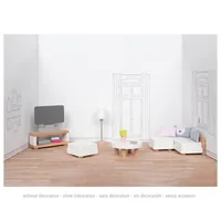 Goki Puppenhausmöbel Wohnzimmerausstattung 15-teilig - Altersempfehlung ab: 3 Jahren - Material: Holz - Höhe: 0 cm - Eigenschaften: Keine Eigenschaft - Zertifikate: Keine Zertifizierung