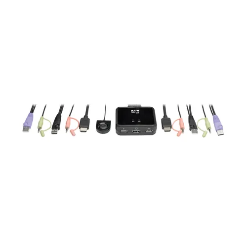 Tripp Eaton Tripp Lite series 2-Port USB/HD Cable KVM Switch with Audio/Video, Cables and USB Peripheral Sharing