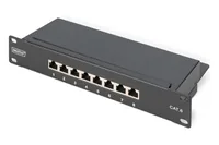 DIGITUS Patchpanel 1HE 8-Port Cat6 ClassE geschirmt schw.
