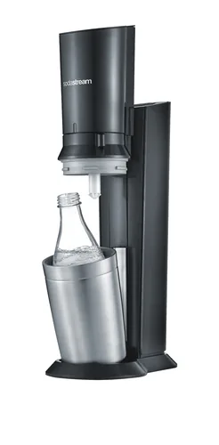Sodastream Wassersprudler Crystal CQC Schwarz - Breite: 29 cm - Höhe: 45 cm - Tiefe: 20 cm - Detailfarbe: Schwarz - Passender Zylinder: 60 l - Im Lieferumfang enthaltene Flaschen: 1