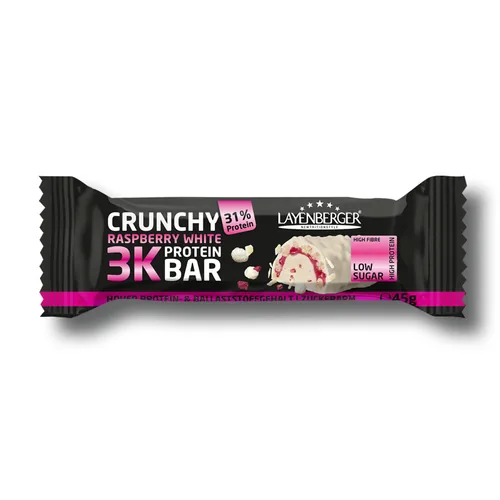 Layenberger Protein-Riegel Crunchy Raspberry 45 g - Produktionsland: Deutschland - Anwendungszweck: Energie - Einnahme: Nicht relevant - Gewicht pro Einheit: 45 g - Verpackungseinheit: 1 Stück - Sportart: Fitness