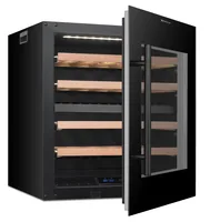 Trisa Einbauweinkühlschrank Dual Zone Schwarz, Rechts - Beleuchtung: Ja - Energieeffizienzklasse EnEV 2020: Keine - Bauart: Einbaugerät - Einbaunormen: EU 60 - Tiefe: 59 cm - Einbaumodell: Ja