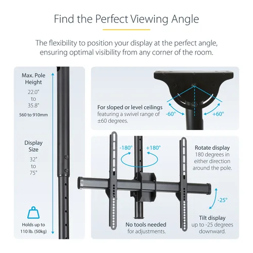 CEILING TV MOUNT - STEEL .