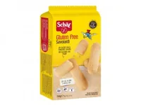 Dr.Schär Savoiardi Löffelbiscuits glutenfrei 200 g - Produkttyp: Getreide - Nährwertangabe pro: 100 g - Energiegehalt (in kj): 1604 KJ - Energiegehalt (in kcal): 380 Kcal - Fett: 7 g - Gesättigte Fettsäuren: 2.2 g