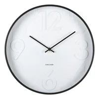 KARLSSON Wanduhr Ayuno Ø 40 cm, Schwarz - Form: Rund - Detailfarbe: Schwarz - Uhrtyp: Analog - Funksignal: Nein - Funktionen: Zeit - Detailmaterial: Polypropylen (PP)