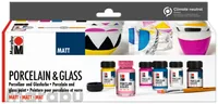 Marabu Glas- und Porzellanfarbe Starterset Matt 7-teilig - Art: Glas- und Porzellanfarbe - Detailfarbe: Mehrfarbig - Himbeer - Set: Ja - Verpackungseinheit: 7 Stück