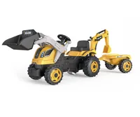 Smoby Traktor Builder Max mit Anhänger - Fahrzeugtyp: Traktor - Altersempfehlung ab: 3 Jahren - Ausstattung: Anhänger - Frontlader - Detailfarbe: Gelb - Schwarz - Material: Kunststoff