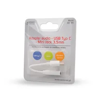 Savio AK-35 câble de téléphone portable Blanc 0,12 m USB C 3,5mm