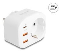 Schutzkontakt-Steckdose mit Kindersicherung und USB PD Ladegerät 20 W