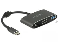 Delock Adapter USB-C - HDMI, USB 3.0 Schwarz - Kabeltyp: Adapter - Videoanschluss Seite A: USB Type-C - Videoanschluss Seite B: HDMI - USB Type-C - USB 3.0