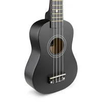 MAX Ukulele UKEY Set Soprano Schwarz 21 Zoll -