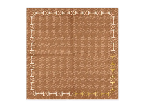 PARTYDECO Servietten 33x33cm SP33-104 Steigbügel 12 Stück